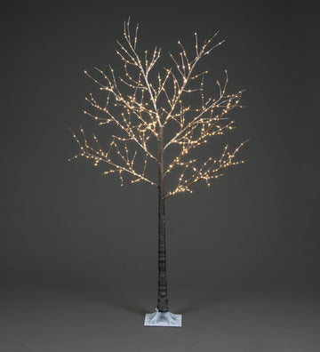 Snowtime Copper Wire Frosted Brown Twig Tree with 600 Warm White Lights - 1.8M