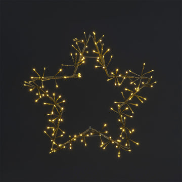 Snowtime Outdoor Champagne Gold Star Light with 150 Warm White led's - 60cm