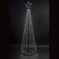 Snowtime 1.8m Maypole Outdoor Tree with 560 Flashing Wire Lights - White