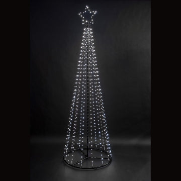 Snowtime 1.8m Maypole Outdoor Tree with 560 Flashing Wire Lights - White