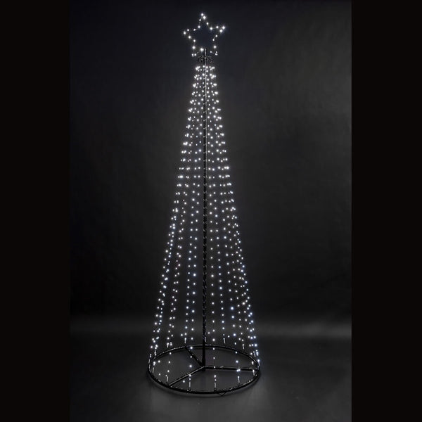 Snowtime 1.8m Maypole Outdoor Tree with 560 Flashing Wire Lights - White