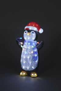 Snowtime Acrylic Penguin Holding Lights with 70 White Led's - 51cm  Tall