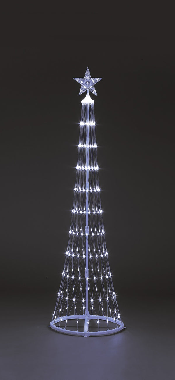Snowtime Cone Christmas Tree with 320 White Led's - 8 Functions  - 250cm