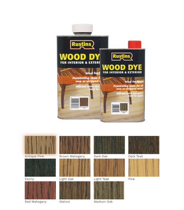 Rustins Wood Dye - All Colours & Sizes