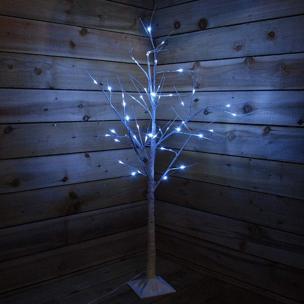 Snowtime Outdoor or Indoor Birch Tree with Ice White LEDs - 1.8M - 80 Led's
