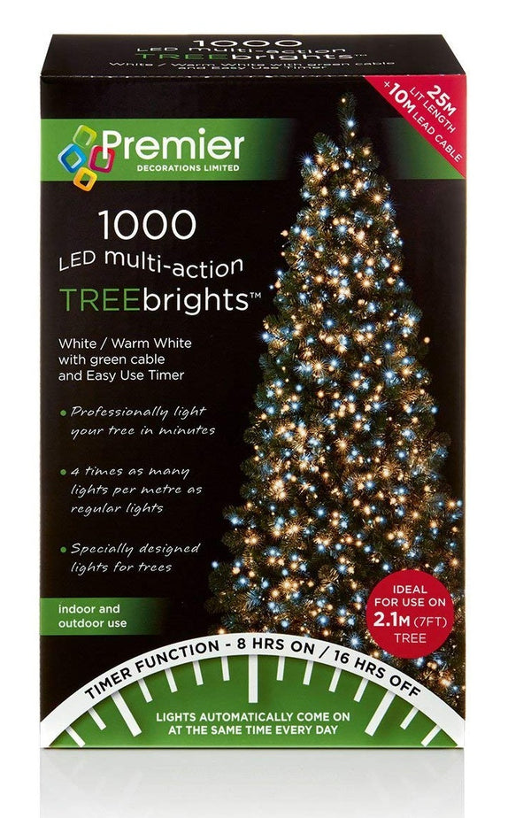 Multi Action Treebrights Led Christmas Timer Lights - Various Sizes & Colours