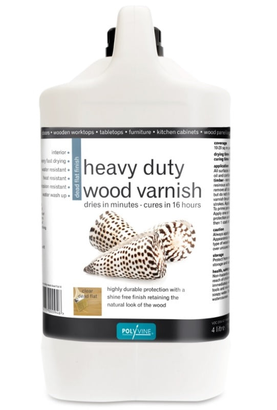 Polyvine Heavy Duty Interior Wood Varnish - Dead Flat - All Sizes